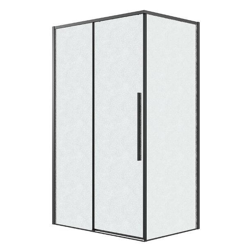 Душевой уголок Grossman Galaxy 110x100 L 120.K33.01.1110.21.02 профиль Черный матовый стекло шиншилла