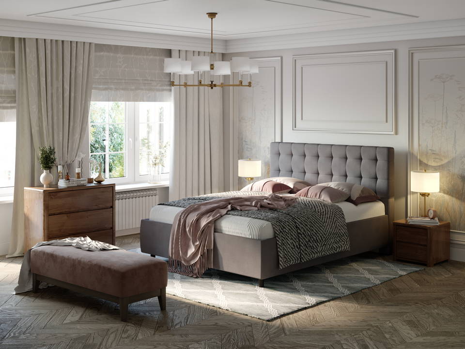 Кровать Орматек Scarlett (Ткань: Рогожка Тетра Стальной) 120x190